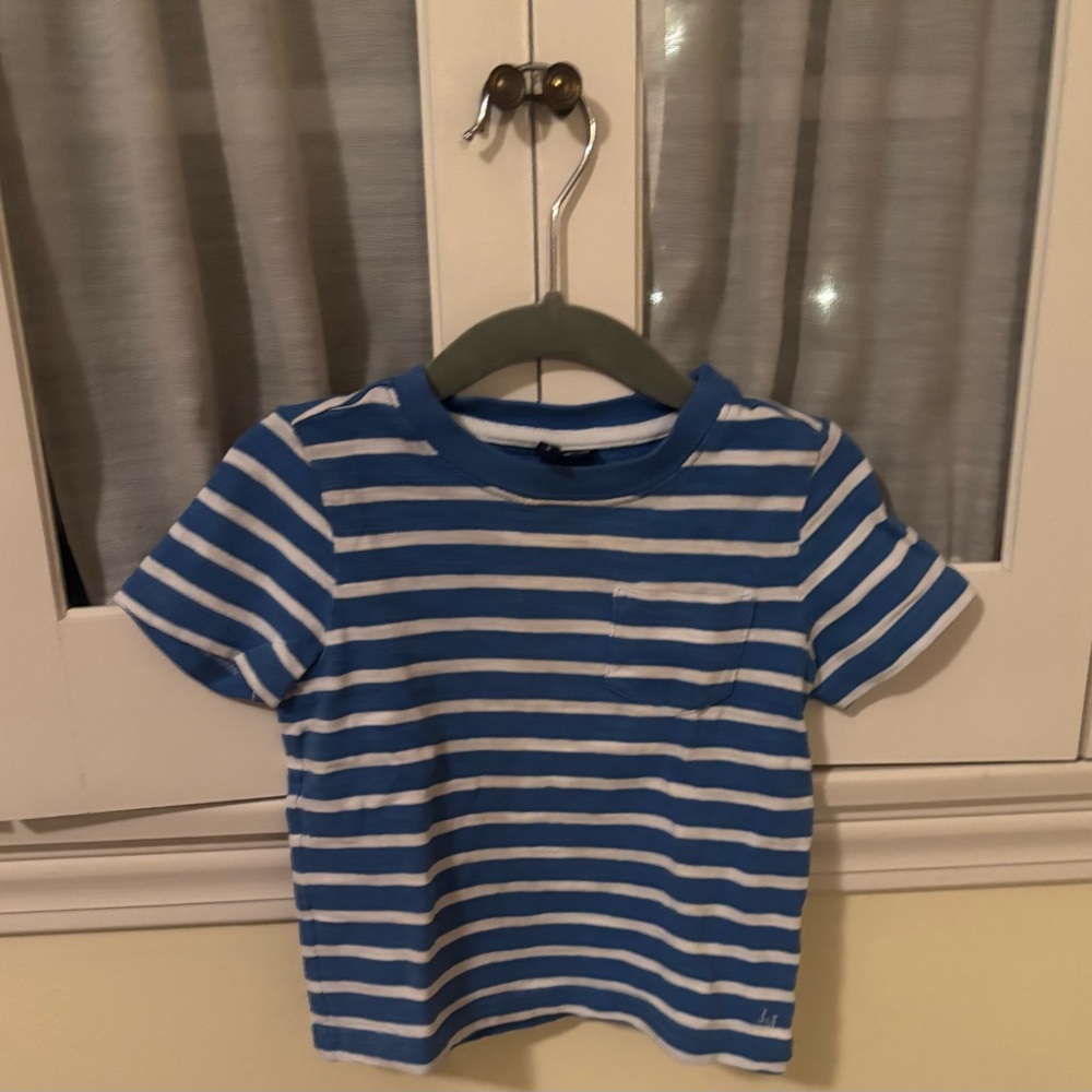 Janie and Jack Navy and White Striped Tee